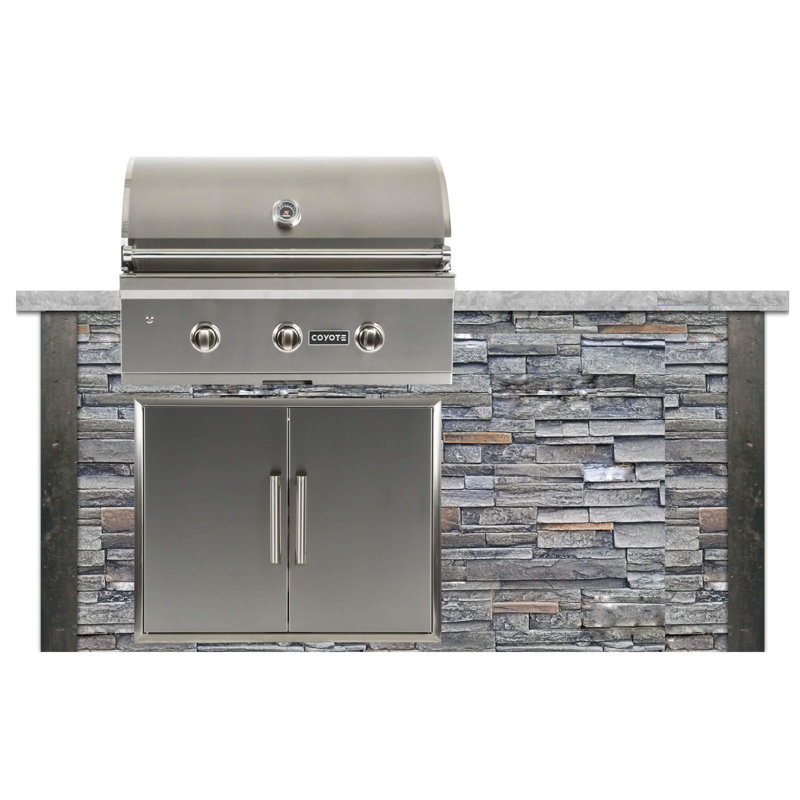 RTA Outdoor Living 72" 3Burner Natural Gas BBQ Grill Islands Wayfair